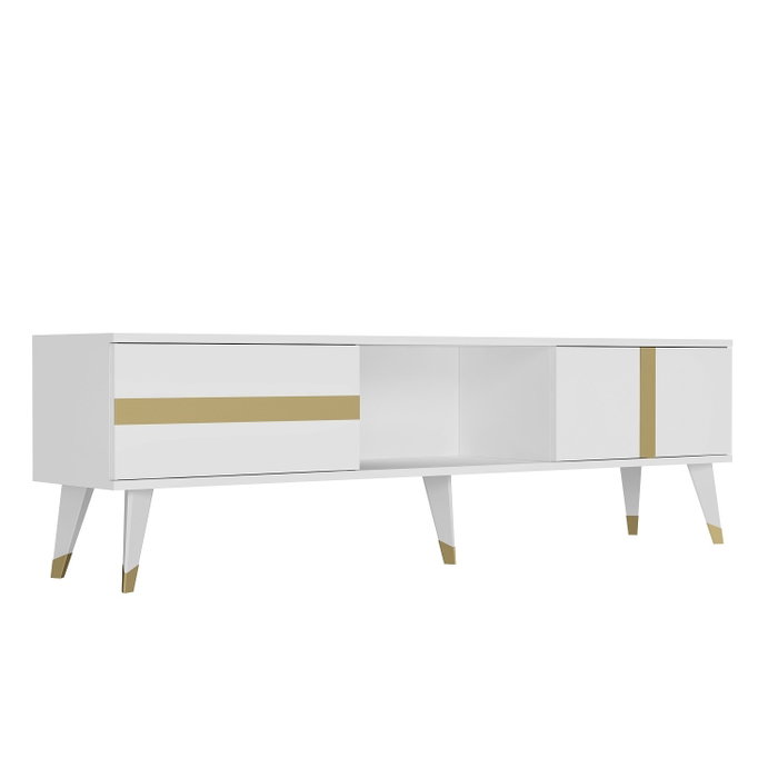 Hanah Home Soporte de TV Vania Blanco y Dorado Hanah Home Soporte de TV Vania Blanco y Dorado